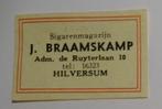 Sigarenmagazijn   J. BRAAMSKAMP   HILVERSUM, Verzenden, Zo goed als nieuw, Luciferdoosjes of -merken