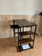 Bar tafel moderne met planken in houtlook en zwart, Ophalen, Zo goed als nieuw