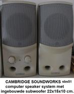 CAMBRIDGE SOUNDWORKS  sbs51 computer loudspeaker set, Cambridge Sound Works, Zo goed als nieuw, Audiokanaal 2, Ophalen