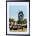 Poster Rotterdam Oude Haven in Zwarte Lijst, Ophalen of Verzenden, Zo goed als nieuw, Hout, Minder dan 50 cm