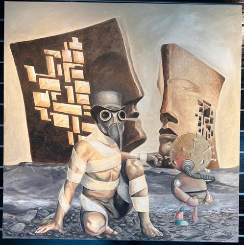 Don Kosta “Pandemie” 2020 - 100x100cm, Antiek en Kunst, Kunst | Schilderijen | Modern, Ophalen