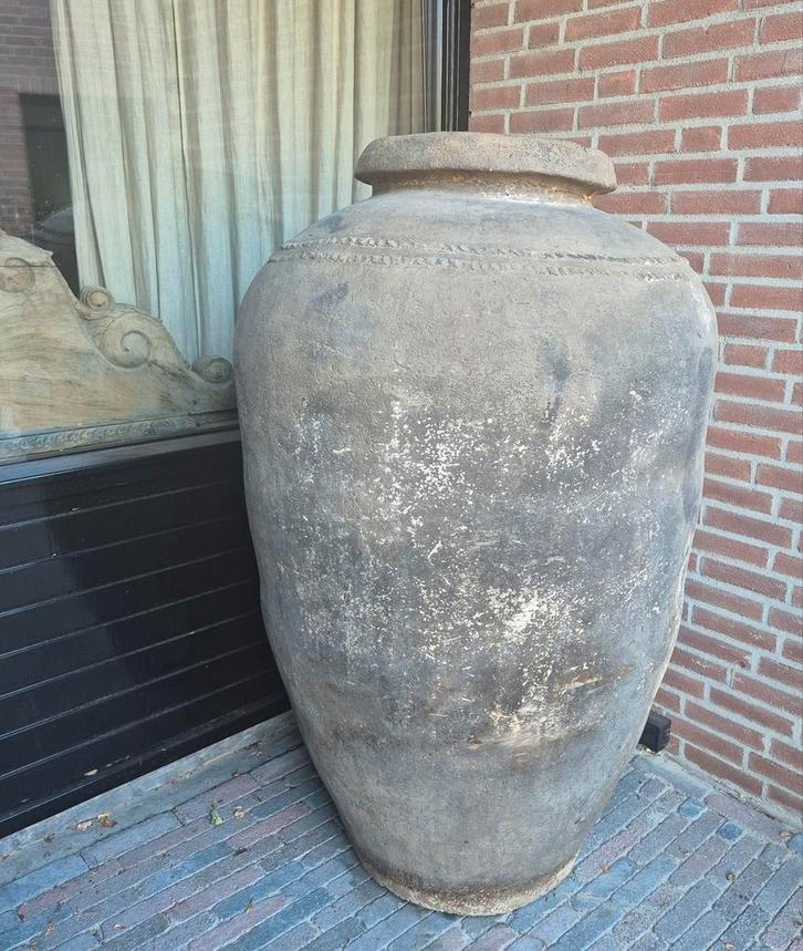 Landelijke pot, grote kruik XXL, rijstpot, pot India, kleipo, Tuin en Terras, Tuinvazen, Nieuw, Ophalen