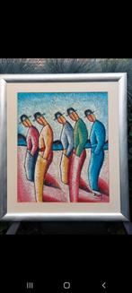 Aangeboden ivm zolderopruiming 3 schilderijen van B long  o, Antiek en Kunst, Kunst | Schilderijen | Abstract, Ophalen of Verzenden