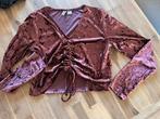 H&M oude roze velours topje mt L, Kleding | Dames, Tops, H&M, Maat 42/44 (L), Ophalen of Verzenden, Zo goed als nieuw