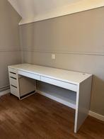 Bureau Micke Ikea + extra ladeblok, Ophalen, Gebruikt, Bureau