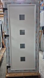 Opruiminng-PVC/Kunststof voordeur-met glas -98*210-wit-€695, Nieuw, Buitendeur, Glas, 200 tot 215 cm