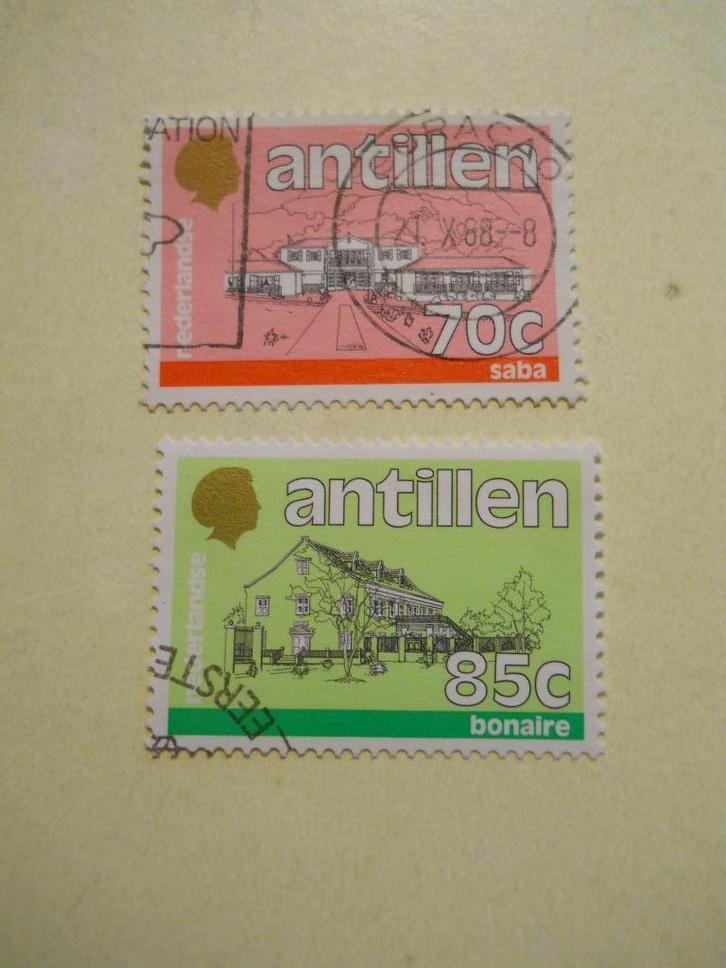Ned. Antillen 1988 Standaardserie Saba Bonaire Nvph.887-888, Postzegels en Munten, Postzegels | Nederlandse Antillen en Aruba