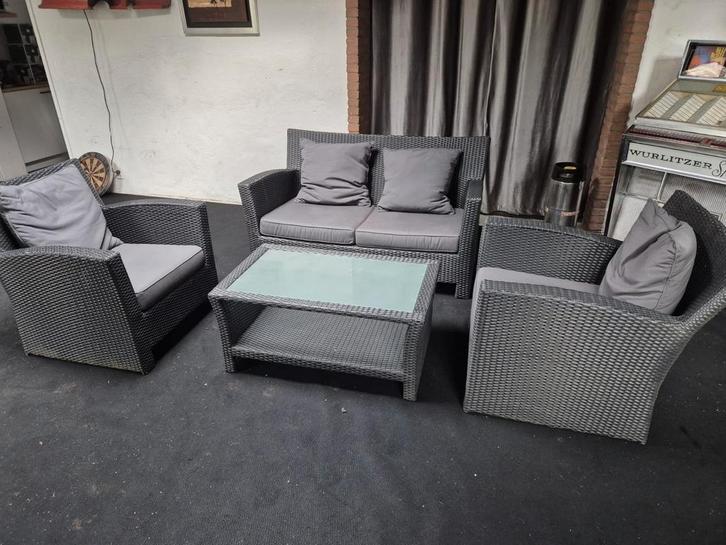 Loungeset 4 persoons met tafel, Tuin en Terras, Tuinsets en Loungesets, Zo goed als nieuw, Ophalen