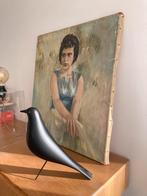 Prachtig portret, schilderij jonge vrouw, vintage, Ophalen of Verzenden