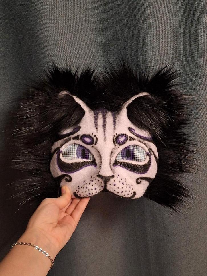 Therian cat mask katten masker, Hobby en Vrije tijd, Kostuums, Theaterbenodigdheden en LARP, Nieuw, Overige typen, Ophalen of Verzenden