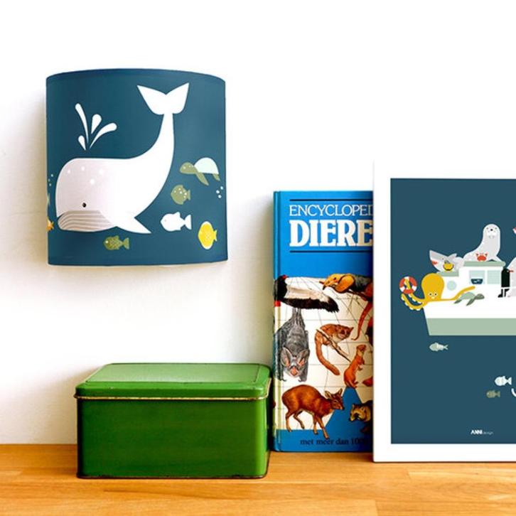 Wandlamp Lamp Kinderlamp Walvis Blauw ANNIdesign, Kinderen en Baby's, Kinderkamer | Inrichting en Decoratie, Nieuw, Lamp, Ophalen of Verzenden