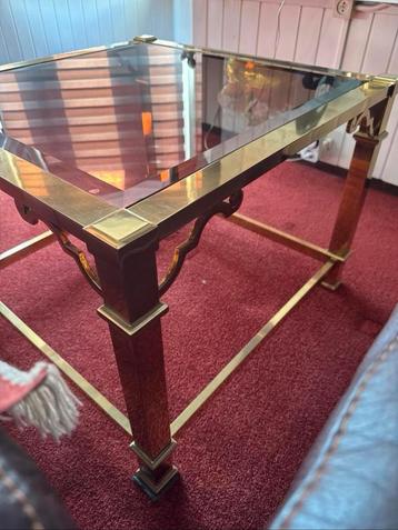 Messing Salontafel met Glazen Blad beschikbaar voor biedingen