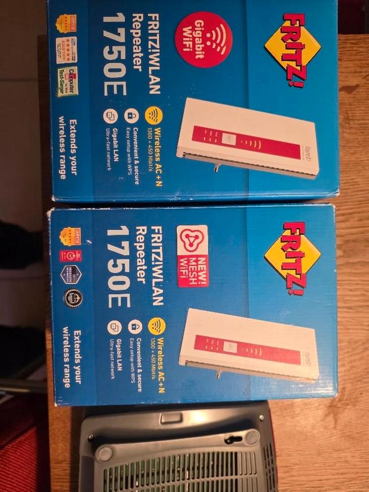 FRITZ!Box 5490 + 2x Repeater 1750E + TP-Link Deco M9 Plus, Computers en Software, WiFi-versterkers, Zo goed als nieuw, Ophalen
