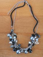 Ketting zwart zilver. Lengte 46 cm., Sieraden, Tassen en Uiterlijk, Kettingen, Ophalen of Verzenden, Zo goed als nieuw, Overige kleuren