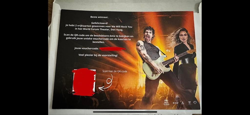 2x Queen we will rock you rang1 den haag 15 16 17 18 19 juli, Tickets en Kaartjes, Twee personen