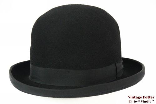 oude Vintage Bolhoed Lonconito hardtop zwart vilt 56, Antiek en Kunst, Antiek | Kleding en Accessoires, Heren, Ophalen of Verzenden