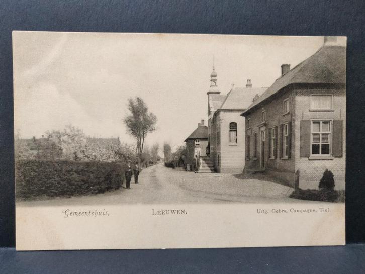 Gemeentehuis Wamel beneden en boven Leeuwen puiflijk buren, Verzamelen, Ansichtkaarten | Nederland, Ongelopen, Voor 1920, Ophalen of Verzenden