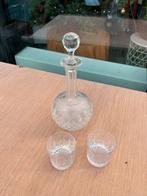 Kristallen karaf met 2 glaasjes, Antiek en Kunst, Ophalen of Verzenden