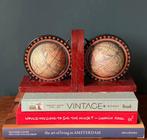 Vintage set boekensteunen globe, Verzenden