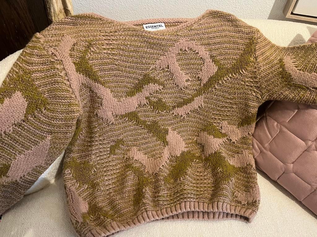 ESSENTIEL ANTWERP wollen off shoulder trui mt36, Ophalen of Verzenden, Essentiel Antwerp, Roze, Maat 36 (S)