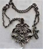 Sint Joris grote zilveren hanger aan jasseron ketting (7959-, Ophalen, Overige voorstellingen, Zo goed als nieuw, Zilver