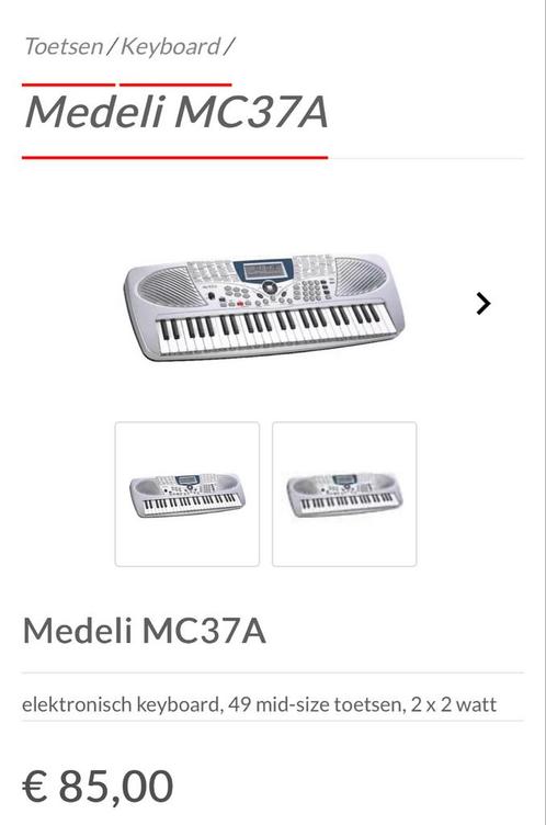 Keyboard school mc37A, Muziek en Instrumenten, Keyboards, Gebruikt, 49 toetsen, Medeli, Ophalen