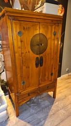 Chinese Computerkast, Huis en Inrichting, Ophalen, 100 tot 150 cm, Teakhout, Zo goed als nieuw