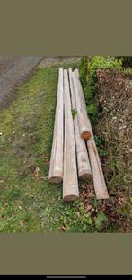 Ronde houten balken, Tuin en Terras, Palen, Balken en Planken, 250 cm of meer, Balken, Zo goed als nieuw, Ophalen