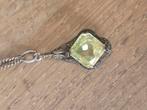 hanger met uranium glas, Sieraden, Tassen en Uiterlijk, Antieke sieraden, Ophalen of Verzenden, Zilver, Ketting, Met edelsteen