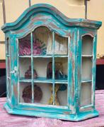 Shabby/Beachlook/Boho/Hangkastje/Vitrinekastje, Antiek en Kunst, Curiosa en Brocante, Ophalen of Verzenden