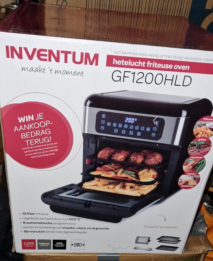 Inventum GF1200HLD Hetelucht Friteuse Oven, Witgoed en Apparatuur, Airfryers, Nieuw, Airfryer, 1000 t/m 1499 gram, Ophalen