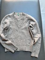 BENETTON 100% WOL WOLLEN BEIGE BRUINE TRUI PULLOVER MAAT S, Maat 38/40 (M), Benetton, Beige, Ophalen of Verzenden