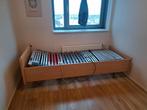 Bed met electrisch verstelbare lattenbodem, Ophalen, Eenpersoons, 80 cm, Hout