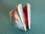 R198/ Grote Massief Zilveren MODERNIST Ring 16, Gebruikt, Verzenden, X, Dame