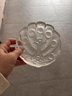 Orrefors Lars Hellsten zweeds glazen schaaltje pauw vintage, Schaal, Rond, Ophalen of Verzenden, Glas