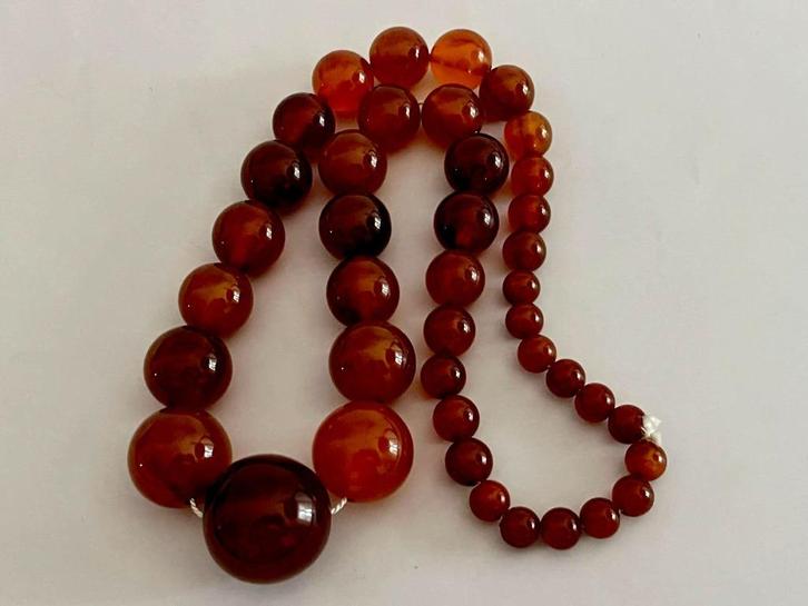 Oude Antieke Amber Bakeliet - Catalin Ketting, Sieraden, Tassen en Uiterlijk, Antieke sieraden, Ketting, Overige materialen, Verzenden