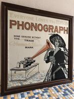 Edison phonograph reclame spiegel, Ophalen, Rechthoekig, Minder dan 50 cm, Minder dan 100 cm