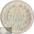 Nederland - 25 cent 1895 "recht mmt" Wilhelmina - Zilver, Zilver, 25 cent, Ophalen of Verzenden, Koningin Wilhelmina