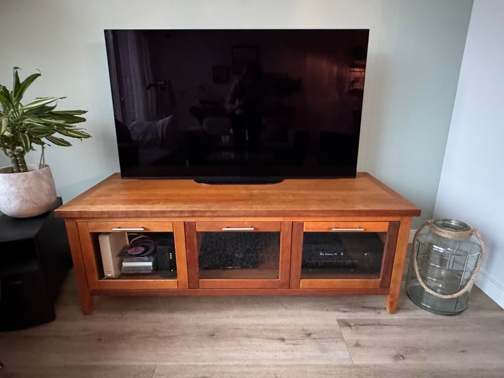 Gratis; Kersenhouten TV kastje, Ophalen, Gebruikt, 100 tot 150 cm, Minder dan 100 cm