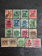 1923 Reich 252-284, 17 overdruk waardes, Gestempeld, Postzegels en Munten, Postzegels | Europa | Duitsland, Ophalen of Verzenden