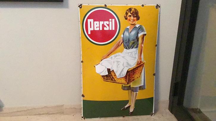 Emaille Persil recl., Verzamelen, Merken en Reclamevoorwerpen, Zo goed als nieuw, Reclamebord, Ophalen of Verzenden
