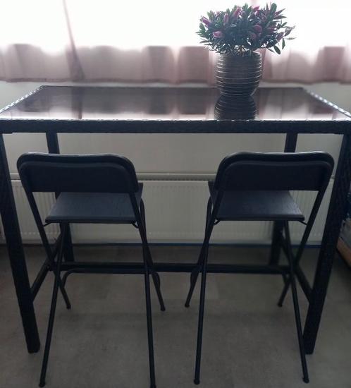 VidaXL tuin bartafel zwart 130x60x110, Huis en Inrichting, Tafels | Statafels, Gebruikt, Ophalen