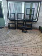 Zwarte plastic stellingkasten -, Huis en Inrichting, Ophalen of Verzenden, Gebruikt