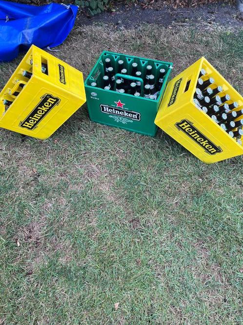 Bierkratten heineken met lege flesjes, Verzamelen, Biermerken, Zo goed als nieuw, Heineken, Ophalen