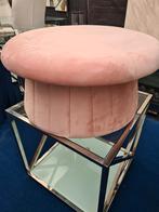 Roze Poef / Bijzettafel, Baranmeubels@gmail.com, Rond, Nieuw, Ophalen of Verzenden