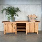 Antieke werkbank, houten dressoir, vintage kast, toonbank, Ophalen