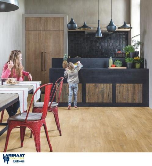 Pvc Easy Click Laminaat European Oak Natuur Eik, Huis en Inrichting, Stoffering | Vloerbedekking, Nieuw, Laminaat, Bruin, 10 tot 25 m²