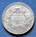 Brits-Indië ¼ rupee 1945 Km 547 Small 5 AA30, Verzenden, Zuid-Azië, Losse munt, Zilver