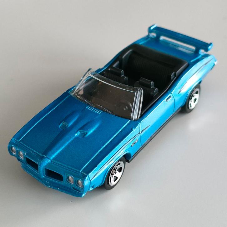 1970 Pontiac GTO Convertible blauw Hot Wheels, Hobby en Vrije tijd, Modelauto's | Overige schalen, Nieuw, Ophalen of Verzenden