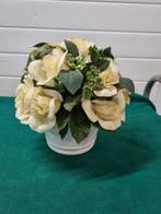 -	Kunst boeket in pot witte rozen, Ophalen of Verzenden, 'T Olde Gre-j, Info@toldegrej.nl, Endepoelstraat 20f Didam